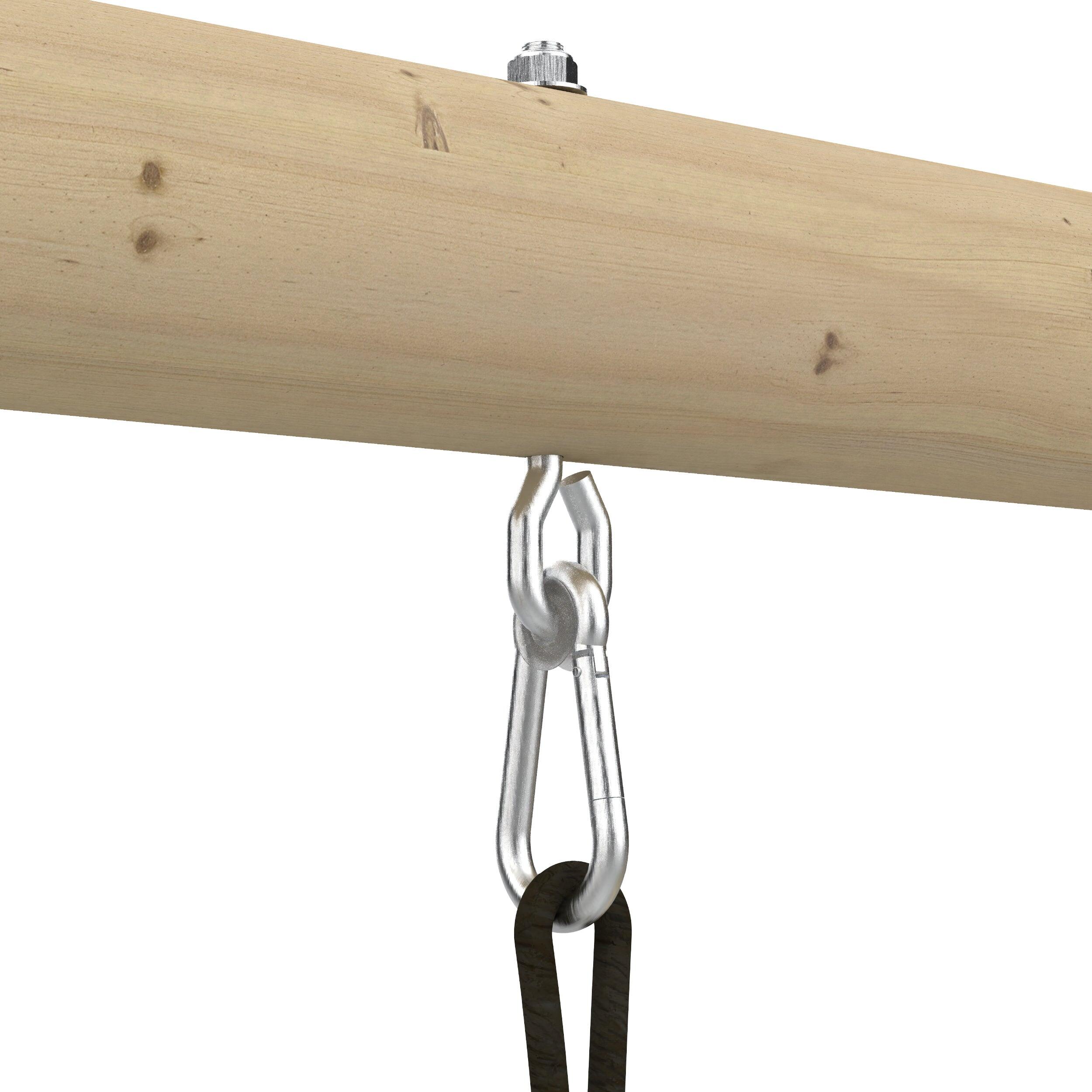 Station 2 balançoires et vis-à-vis AJONC bois H190cm 5/5