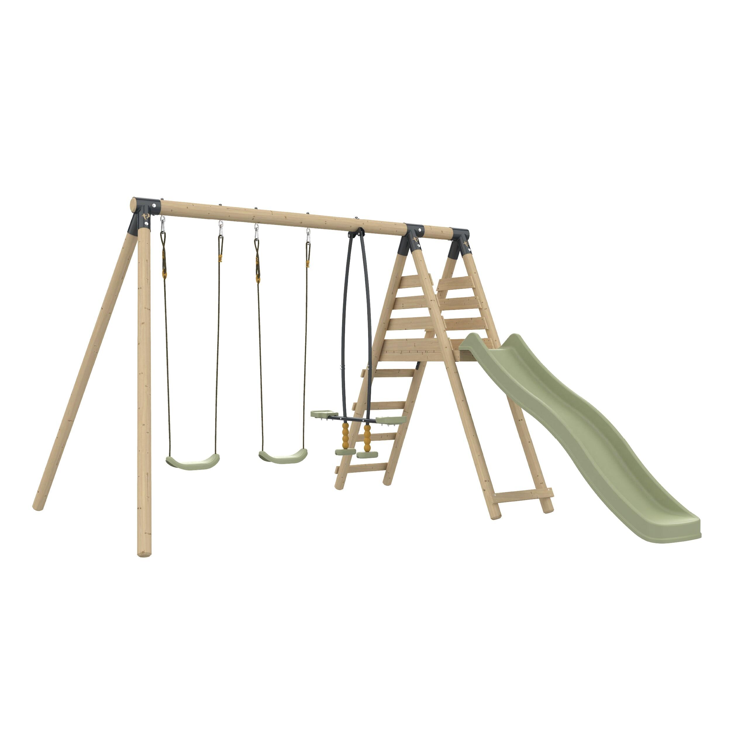 Station 2 balançoires et vis-à-vis BARBOUZET bois H224cm 1/5