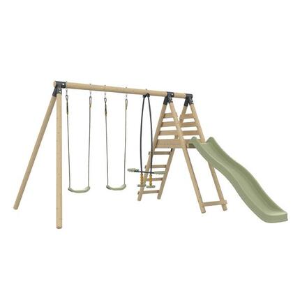 Station 2 balançoires et vis-à-vis BARBOUZET bois H224cm