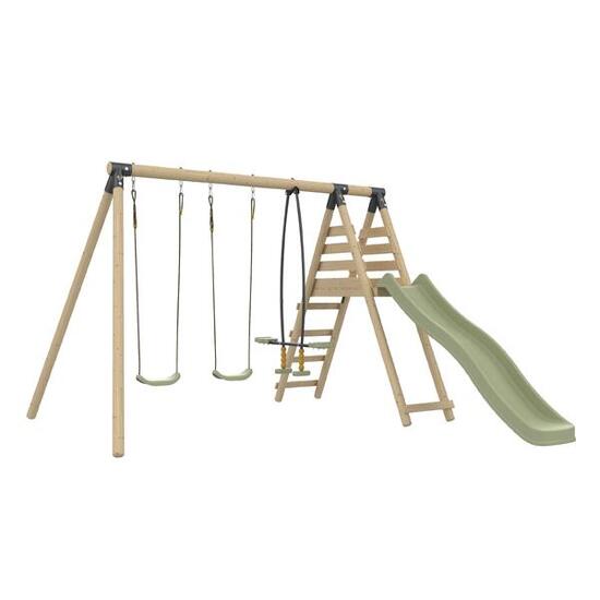 Station 2 balançoires et vis-à-vis BARBOUZET bois H224cm