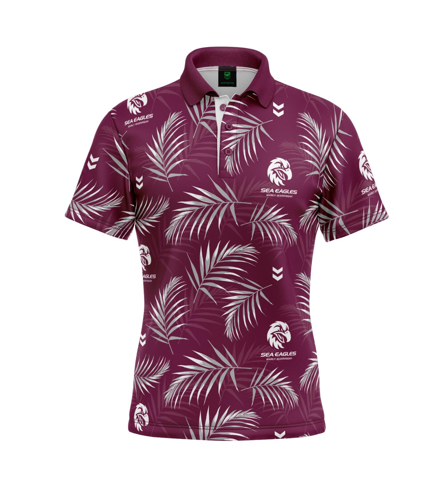NRL 'Palm Beach' Golf Polo - Manly Sea Eagles - Adult - Mens - Polo