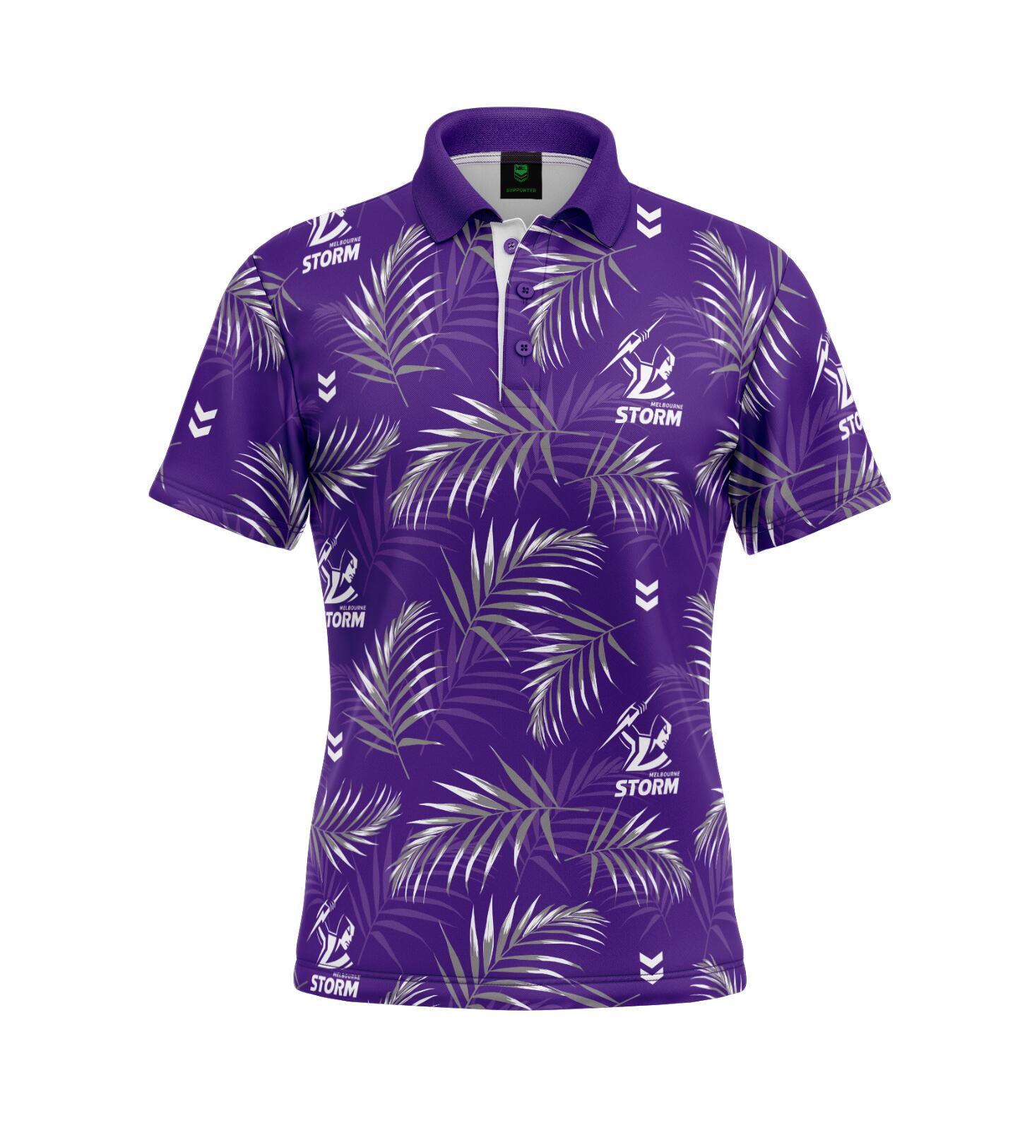NRL 'Palm Beach' Golf Polo - Melbourne Storm - Adult - Mens - Polo