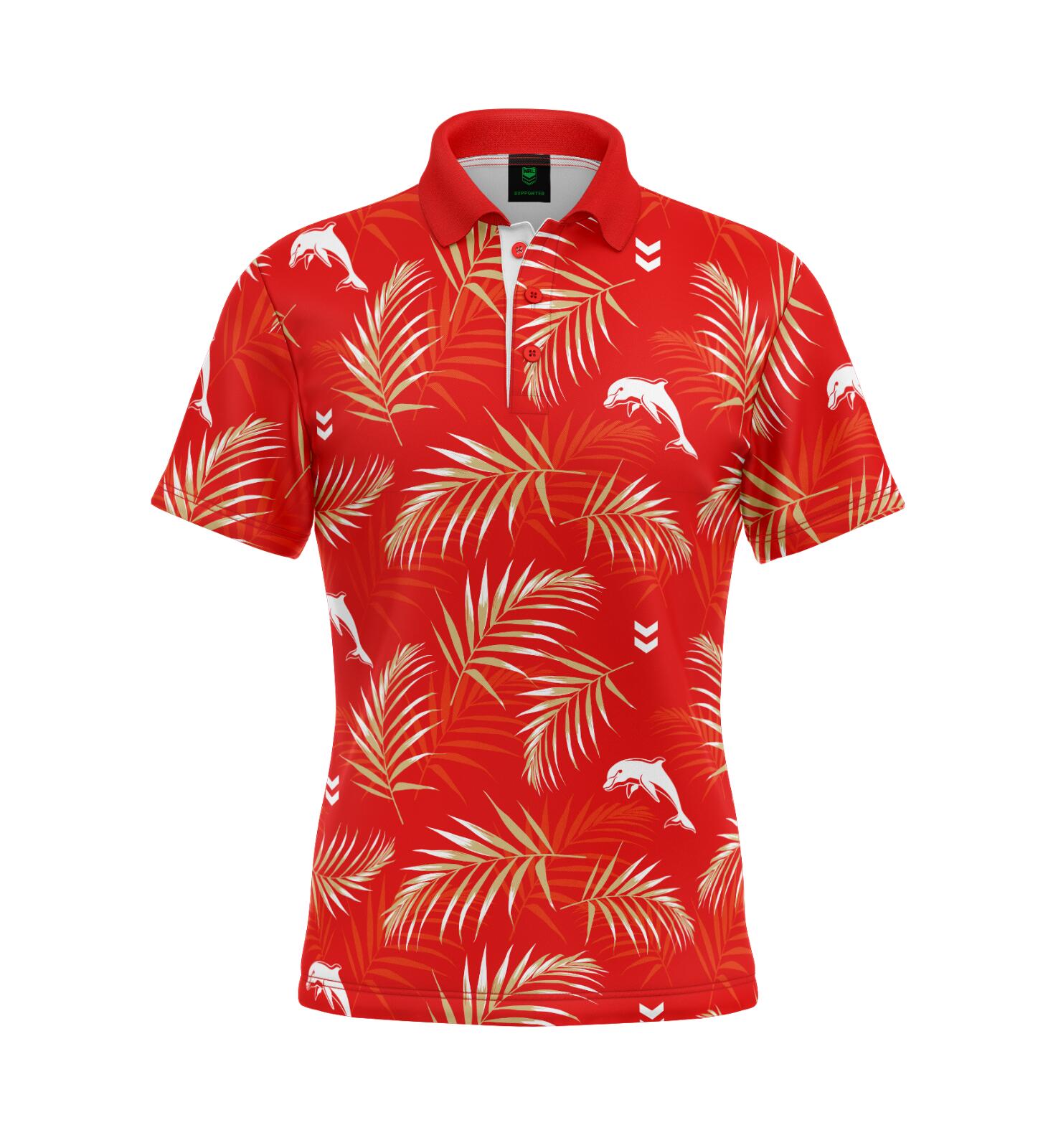 NRL 'Palm Beach' Golf Polo - Dolphins - Adult - Mens - Polo