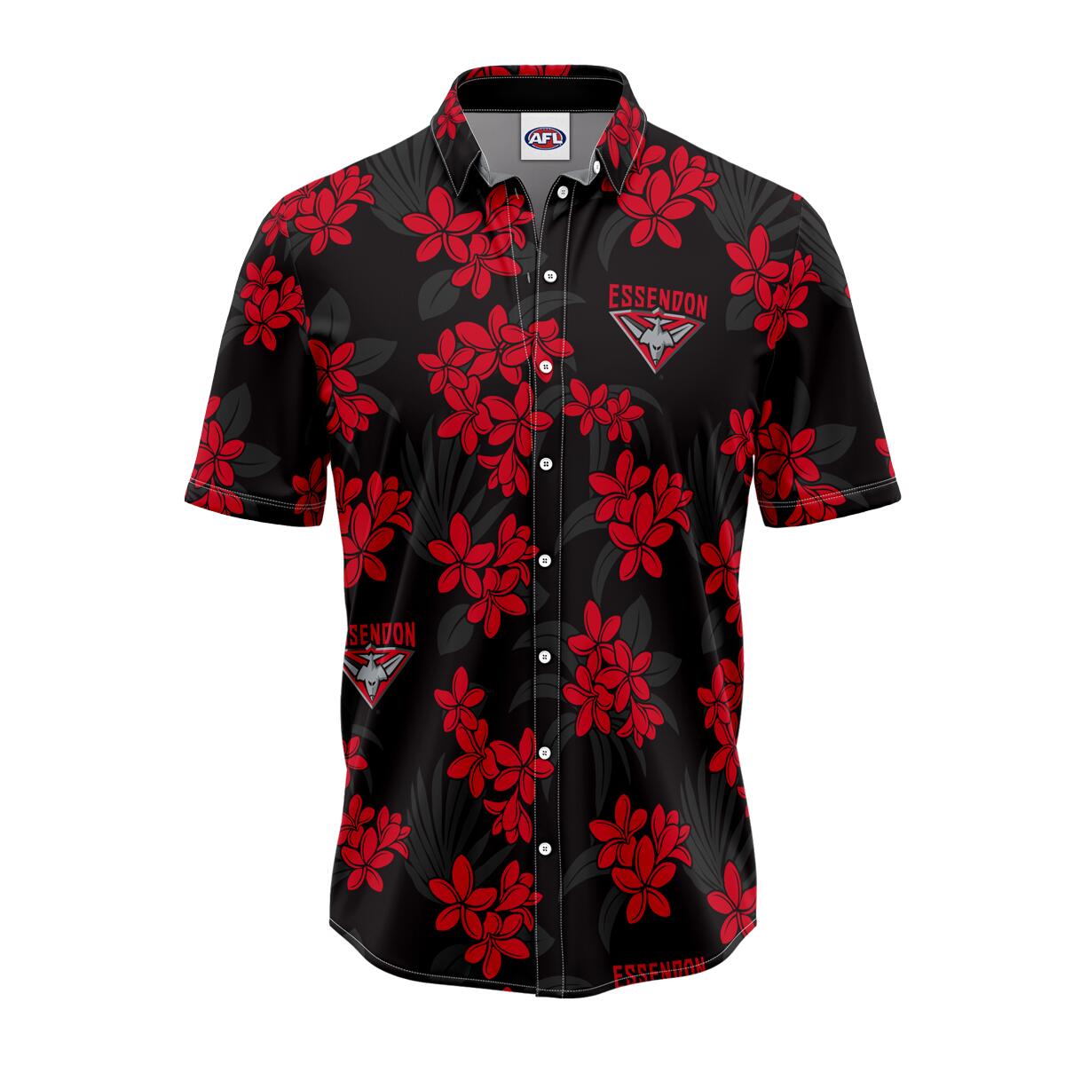 AFL 'Reef' Hawaiian Shirt - Essendon Bombers - Adult - Mens