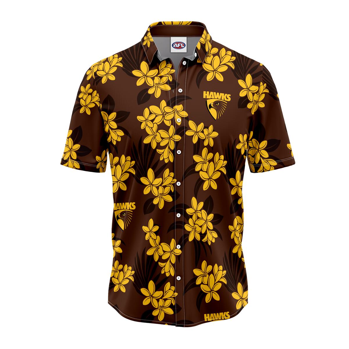 AFL 'Reef' Hawaiian Shirt - Hawthorn Hawks - Adult - Mens