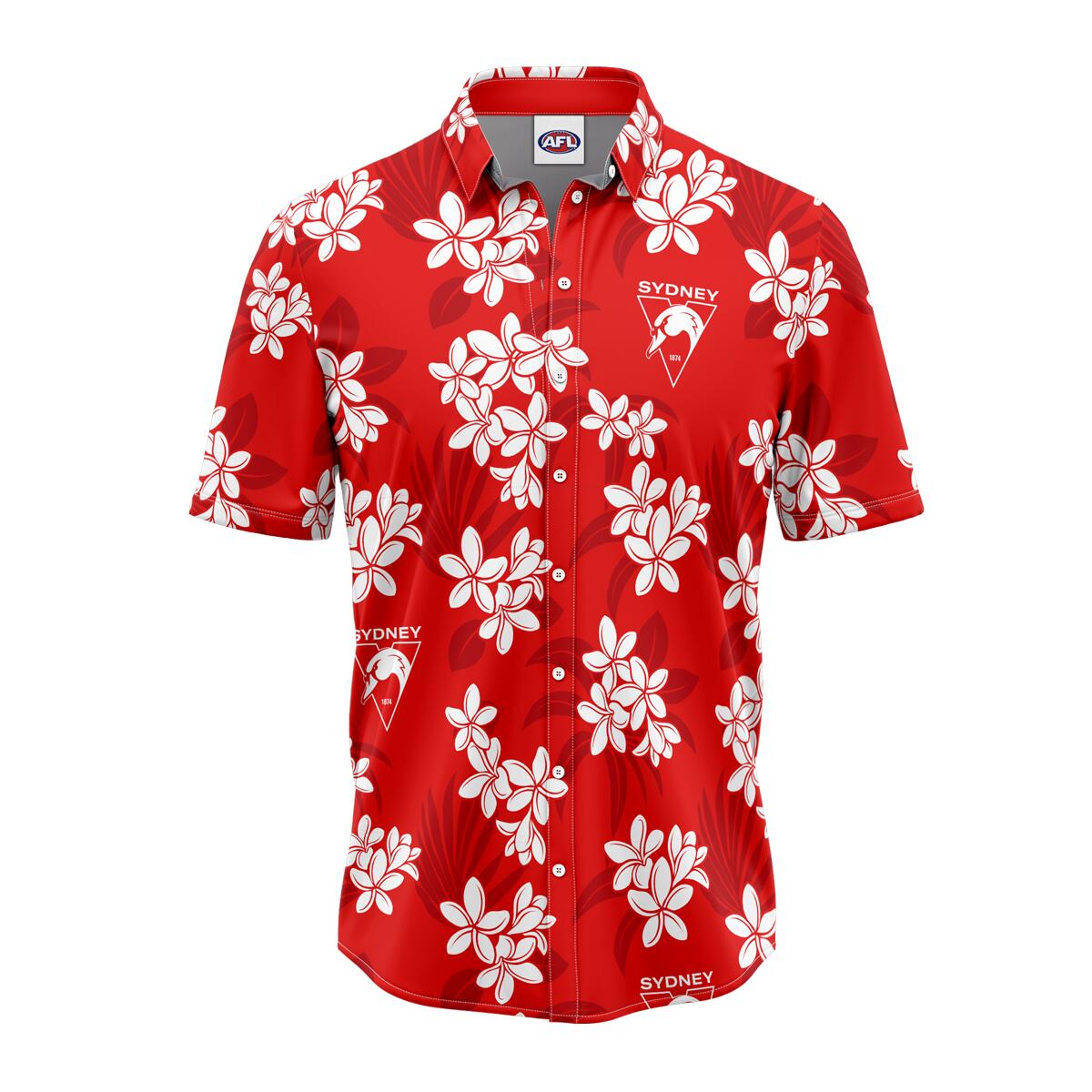 AFL 'Reef' Hawaiian Shirt - Sydney Swans - Adult - Mens