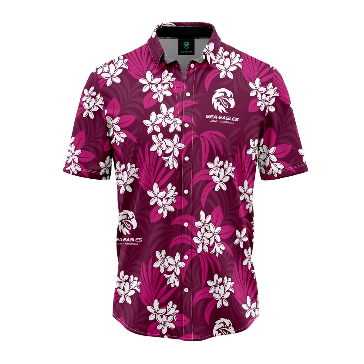 NRL 'Reef' Hawaiian Shirt - Manly Sea Eagles - Adult - Mens