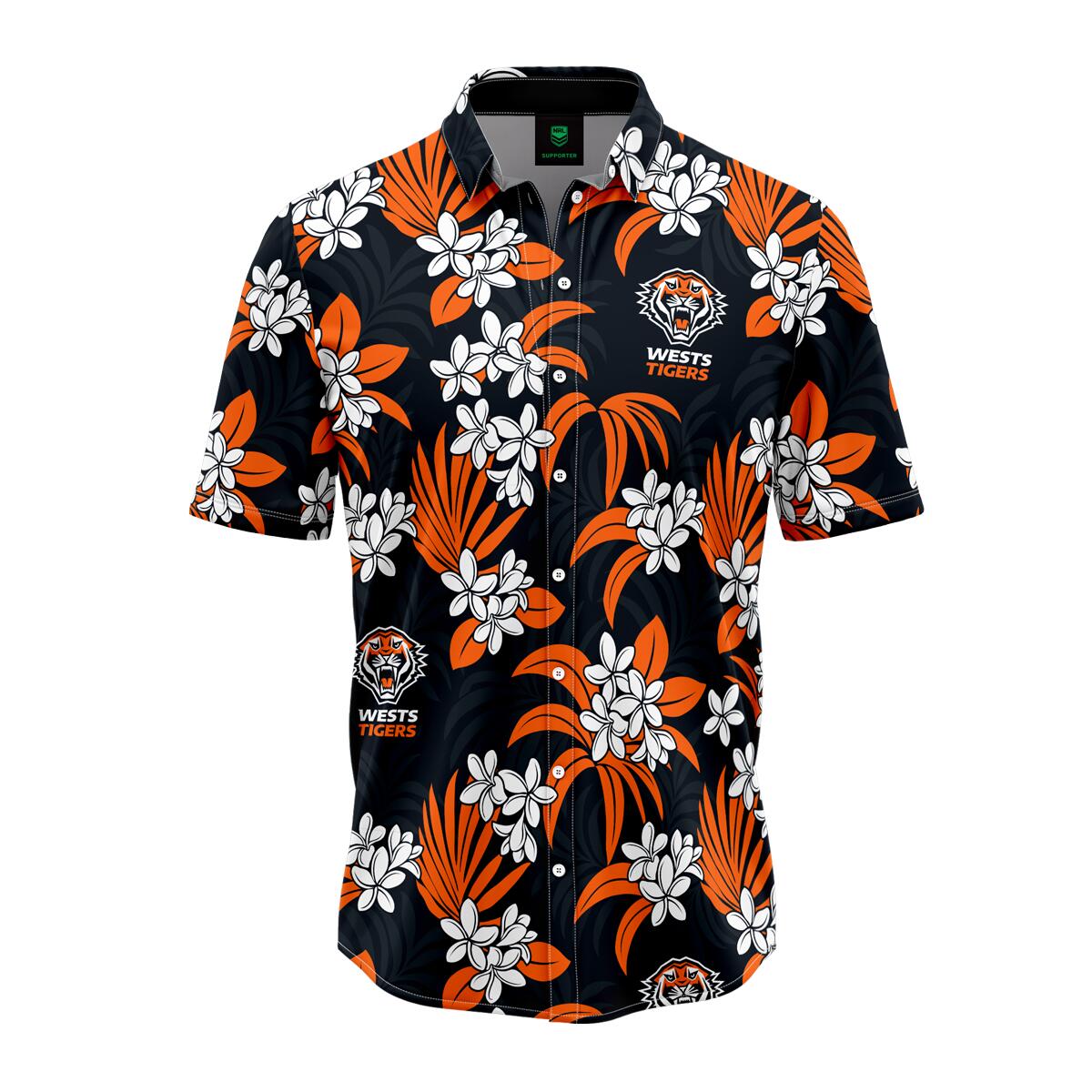 NRL 'Reef' Hawaiian Shirt - West Tigers - Adult - Mens