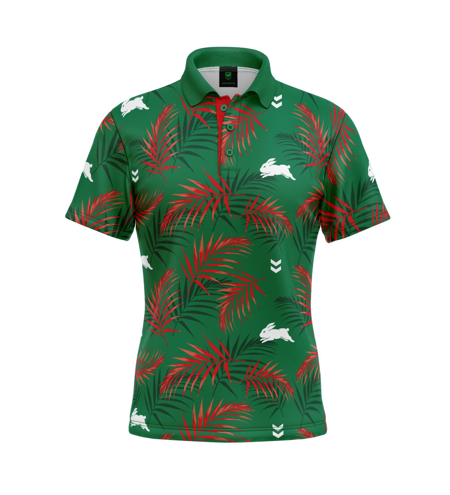 NRL 'Palm Beach' Golf Polo - South Sydney Rabbitohs - Adult - Mens - Polo