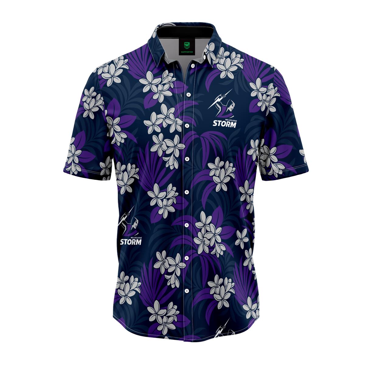NRL 'Reef' Hawaiian Shirt - Melbourne Storm - Adult - Mens