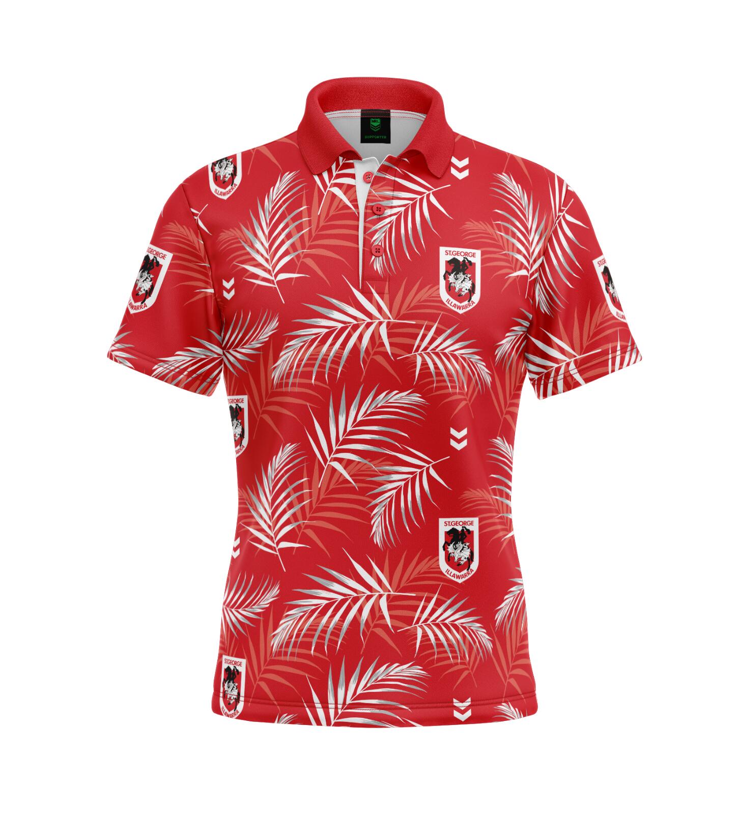 NRL 'Palm Beach' Golf Polo - St George Illawarra Dragons - Adult - Mens - Polo