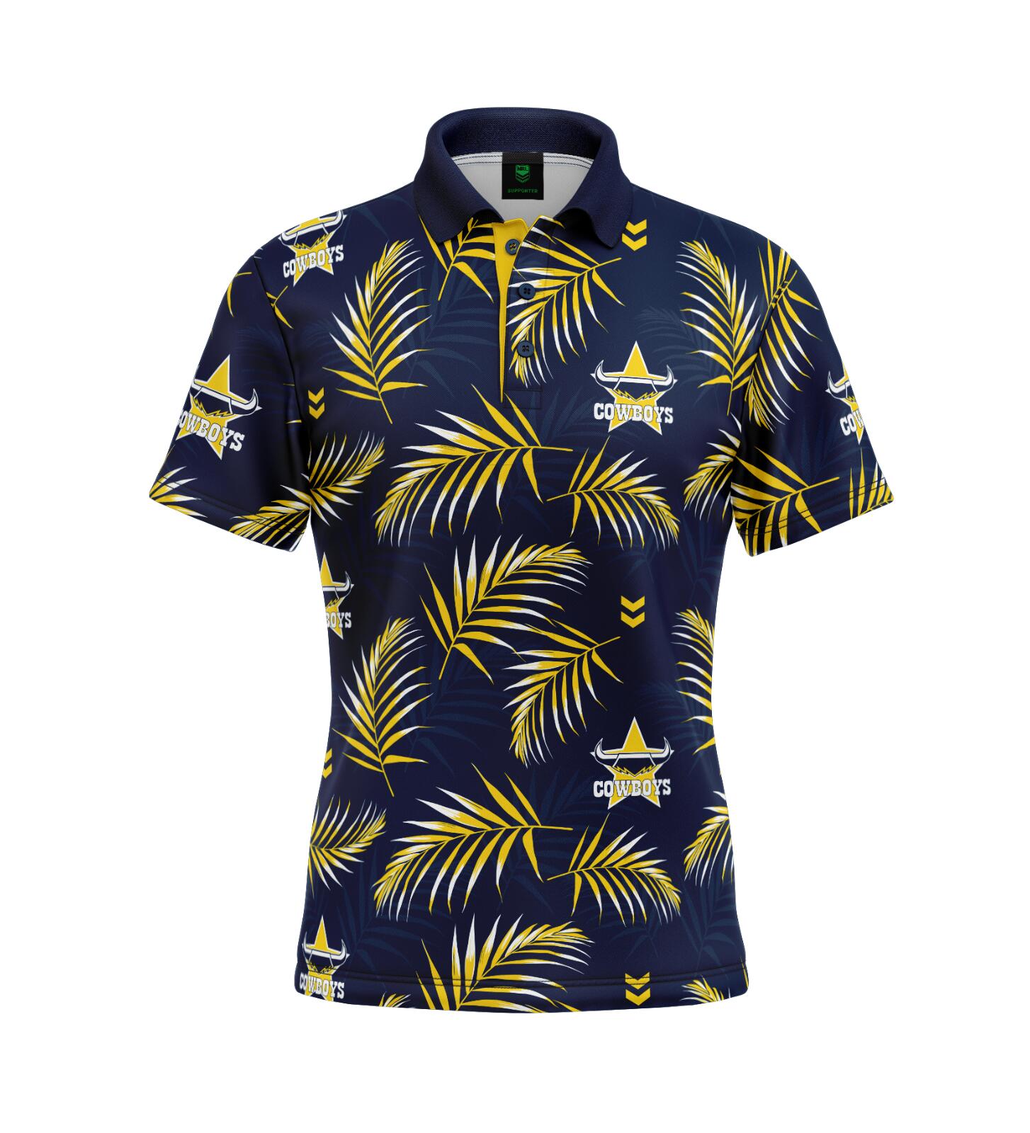 NRL 'Palm Beach' Golf Polo - North Queensland Cowboys - Adult - Mens - Polo