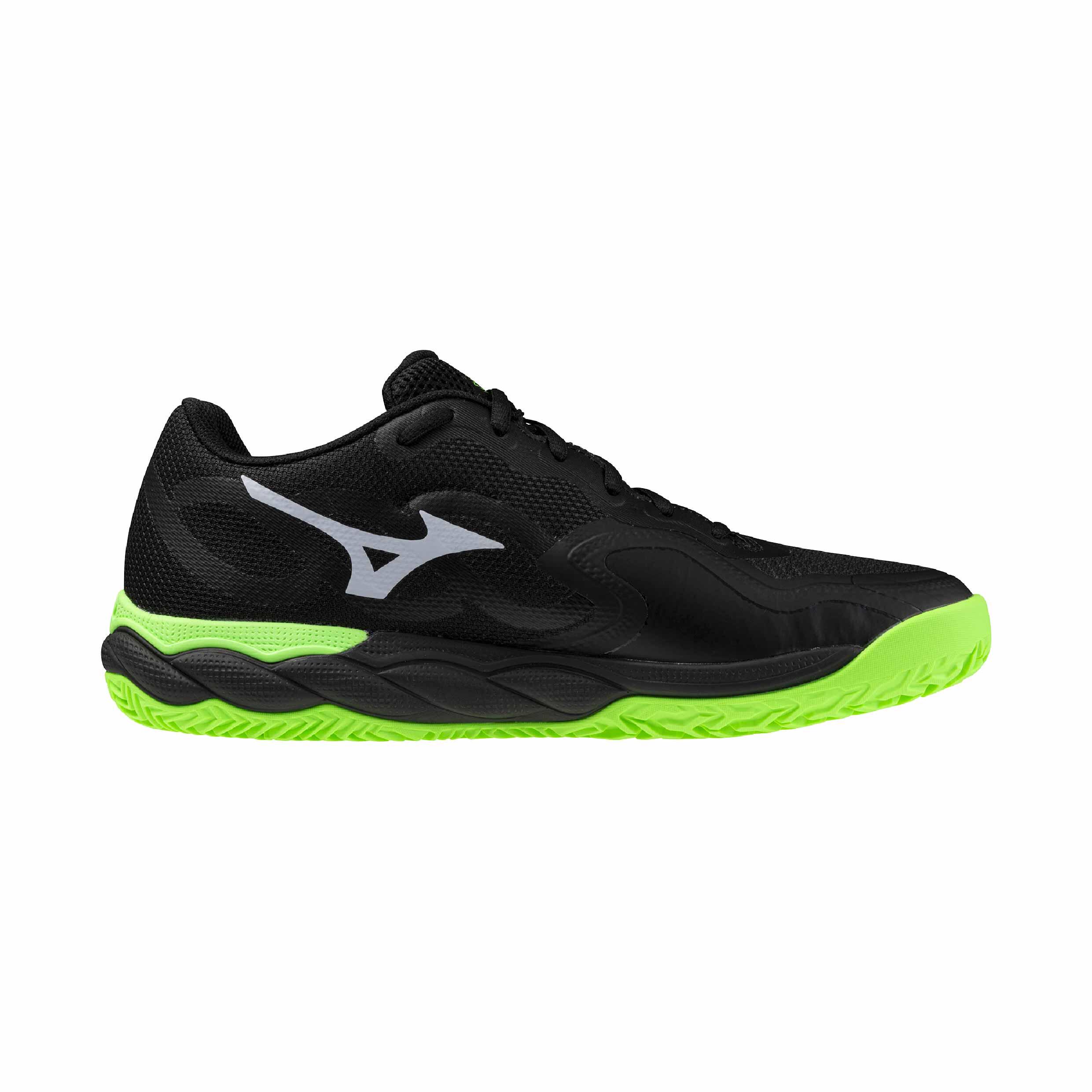 ミズノ WAVE ENFORCE COURT WIDE OC 26.0 cm Padel Shoe Wave Enforce Court Padel (Black/Green/Apple) [Unisex