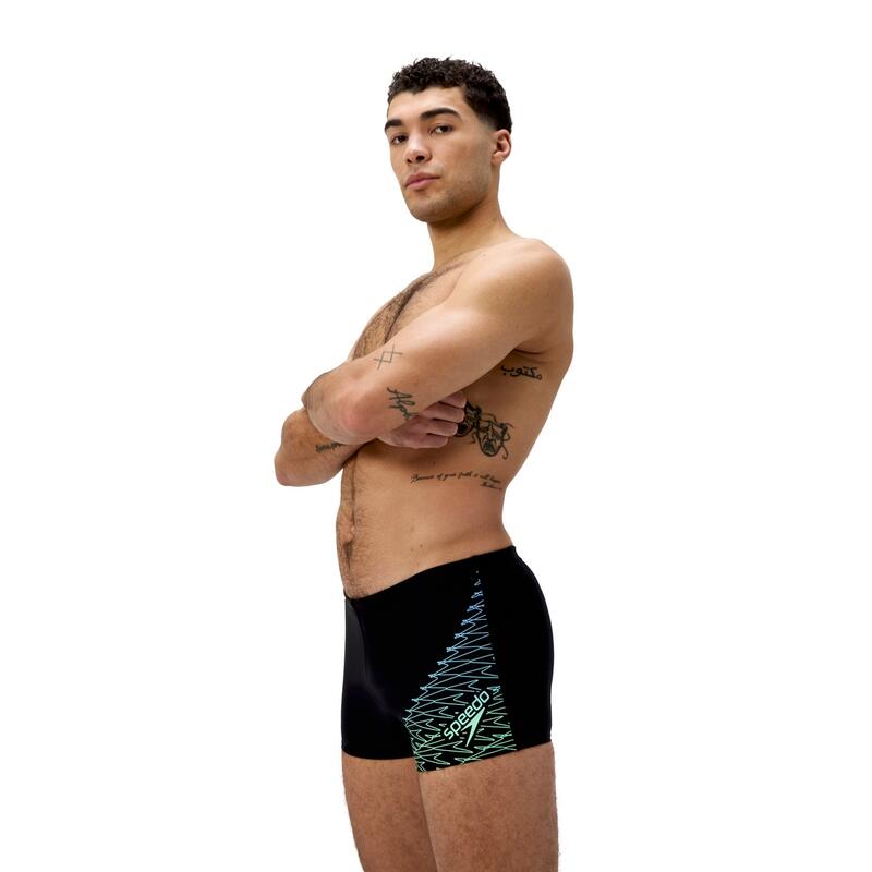 Boxeri inot barbati Speedo Medley Logo Aquashort verde– rezistenti la clor