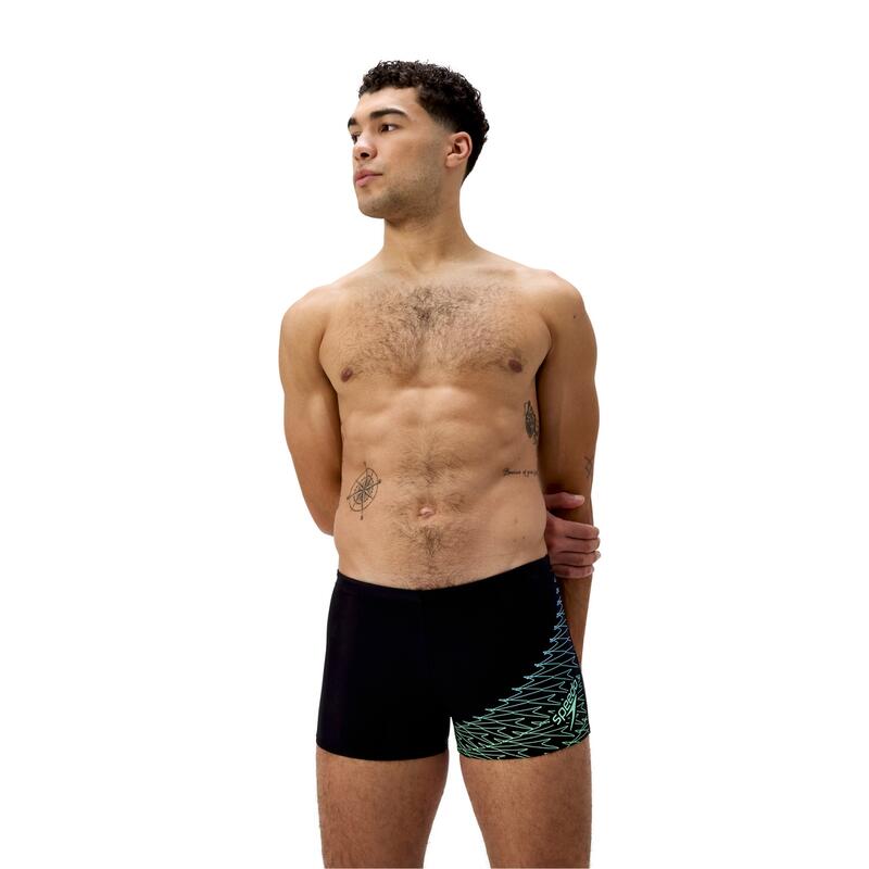 Boxeri inot barbati Speedo Medley Logo Aquashort verde– rezistenti la clor
