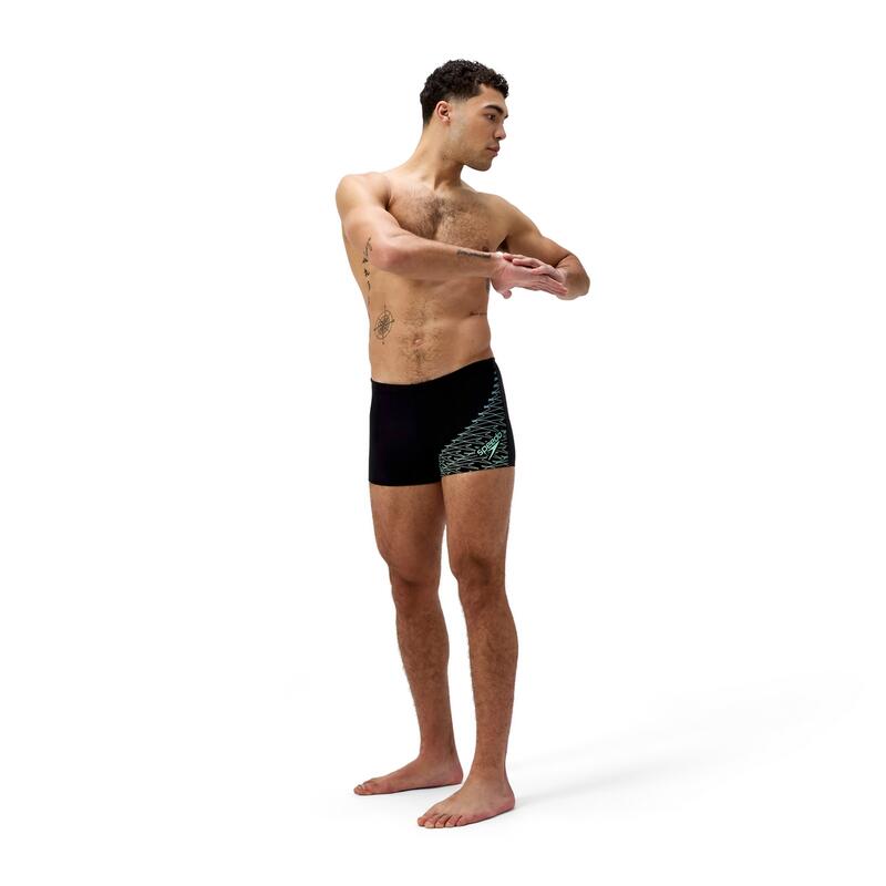 Boxeri inot barbati Speedo Medley Logo Aquashort verde– rezistenti la clor