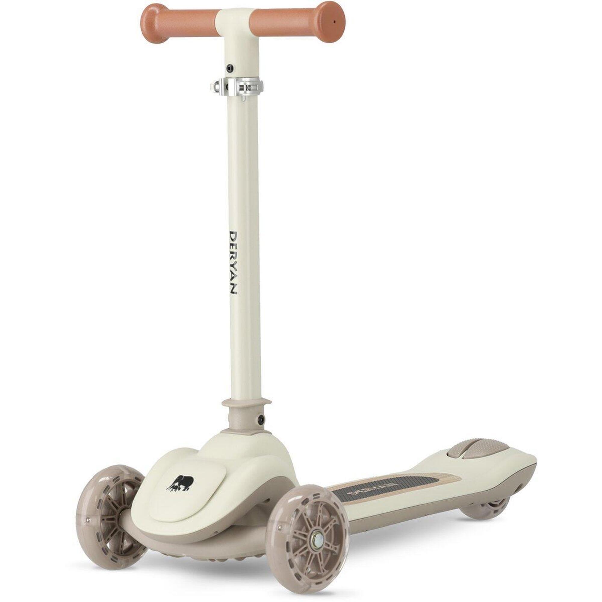 Deryan - Trottinette Enfant Harvey – Dès 3 Ans – Roues Led – Hauteur Réglable – Gris - Trottinette - Marron|vert - Taille Unique - Decathlon