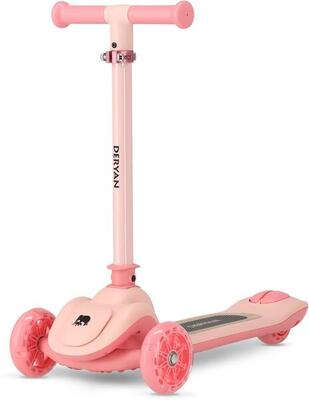 Harvey kinderstep - 3+ jaar - led wielen - hoogte verstelbaar – roze