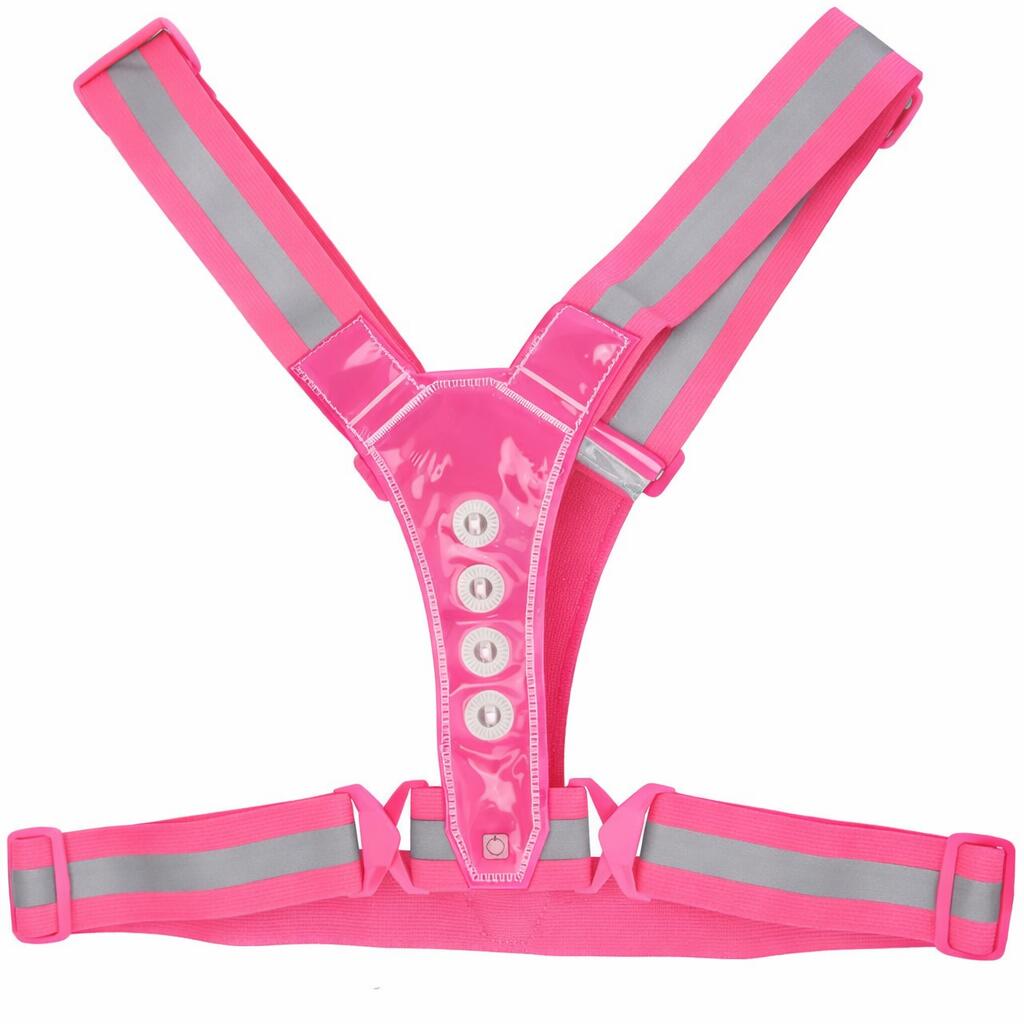 gilet de sécurité led haute visibilité 360° rose réfléchissant ipx6 4/4