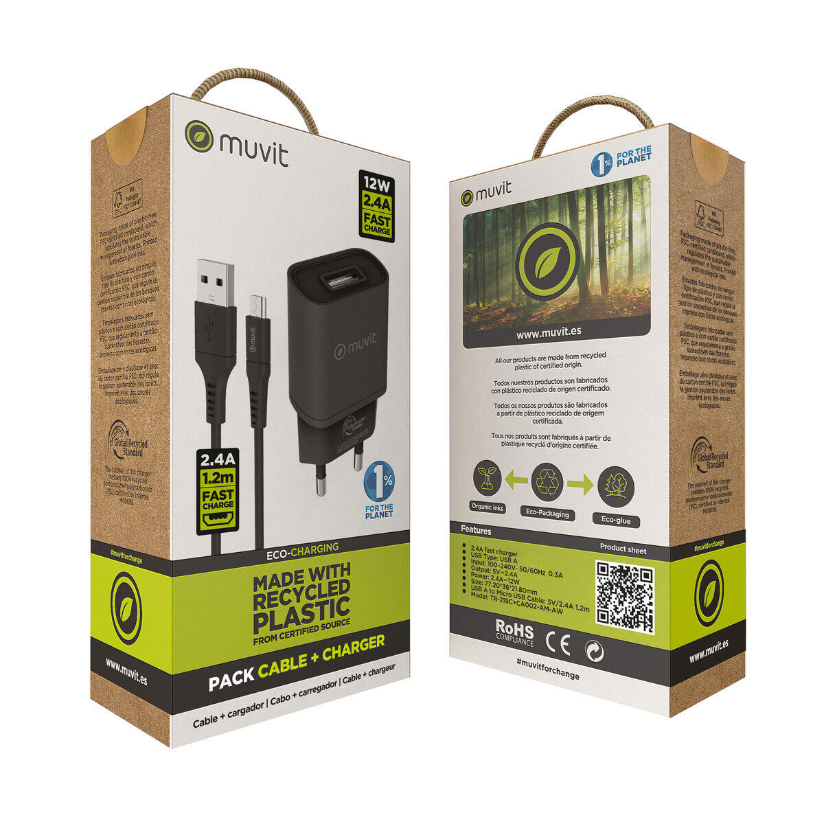 Carregador de Parede MUVIT FOR CHANGE MCPAK0068 Preto 4/5
