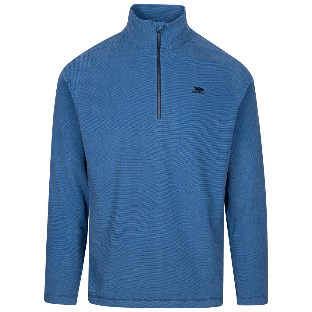 Mens Striped Microfleece Pullover 1/2 Neck Zip Fleece - Keynote