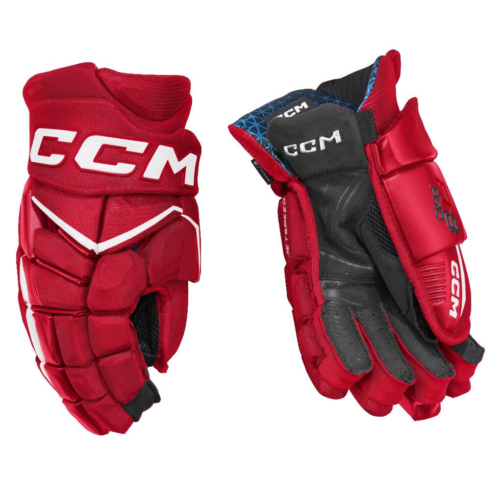 CCM JetSpeed FT8 Pro Senior Red/white adult Hockey Gloves