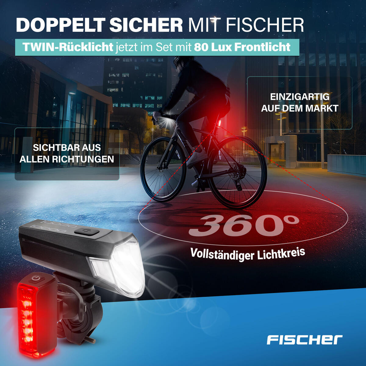FISCHER Akku Beleuchtungsset TWIN 80/40/20 Sensor 2.0 2/7