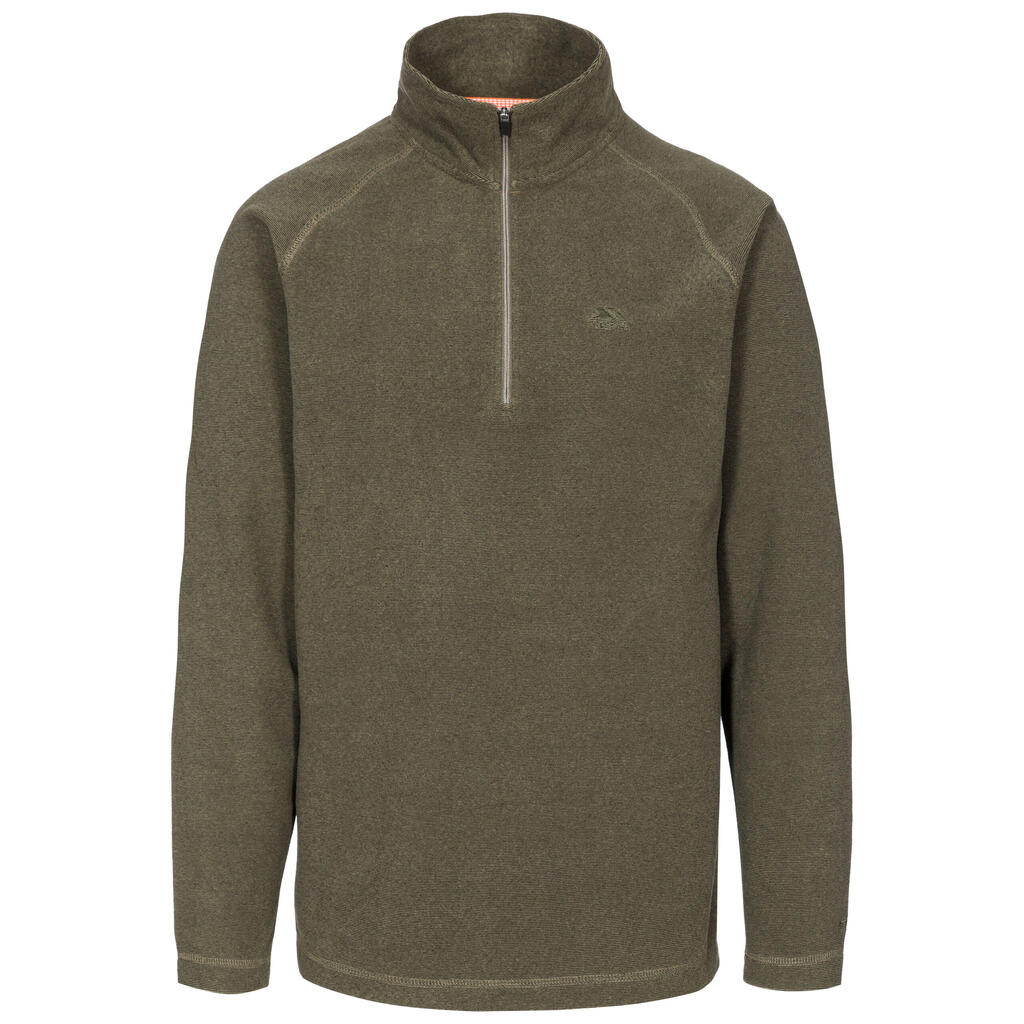 Mens Striped Microfleece Pullover 1/2 Neck Zip Fleece - Keynote