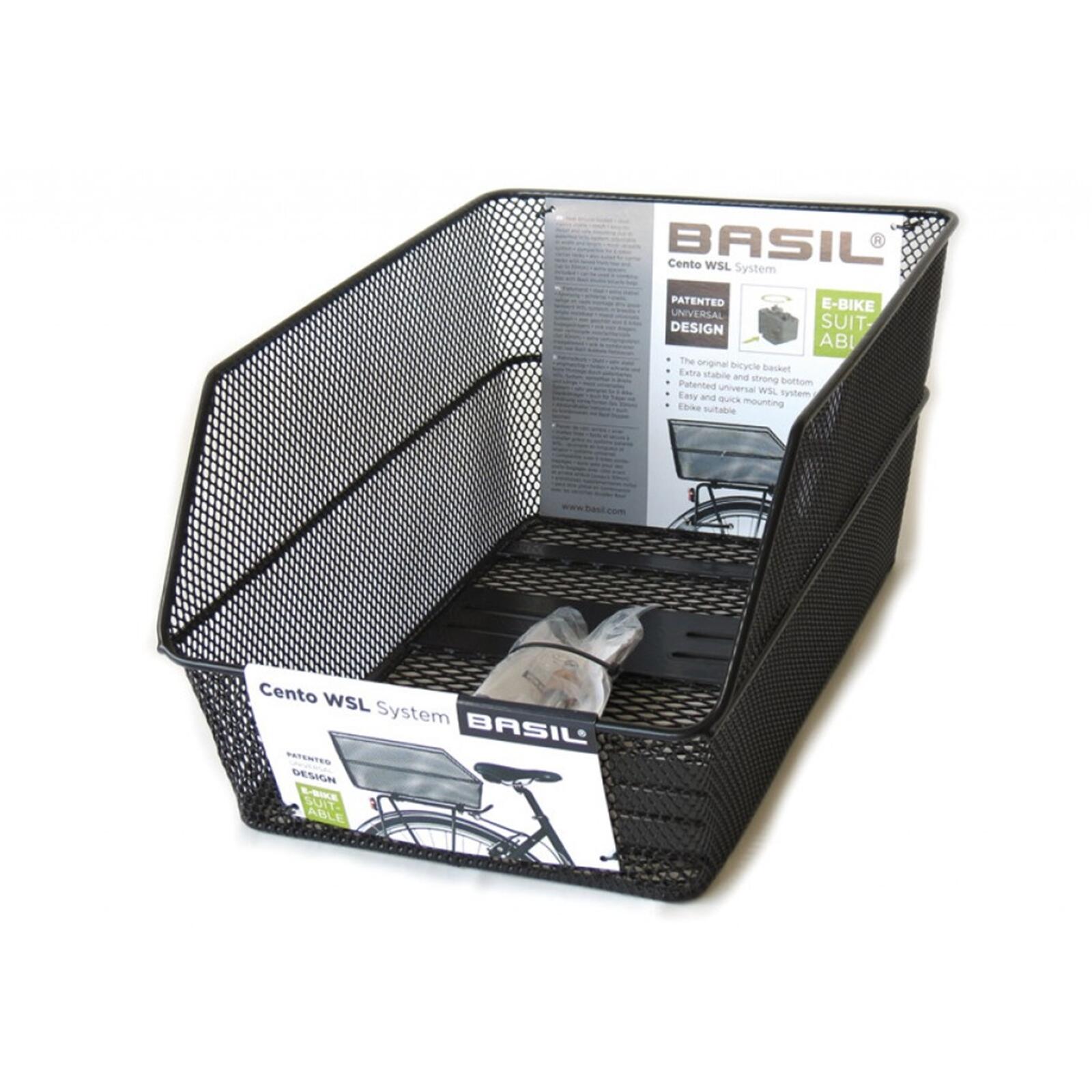 Basil - Panier Pour Vélo Arrière "cento Wsl - Panier Vélo - Noir - Decathlon