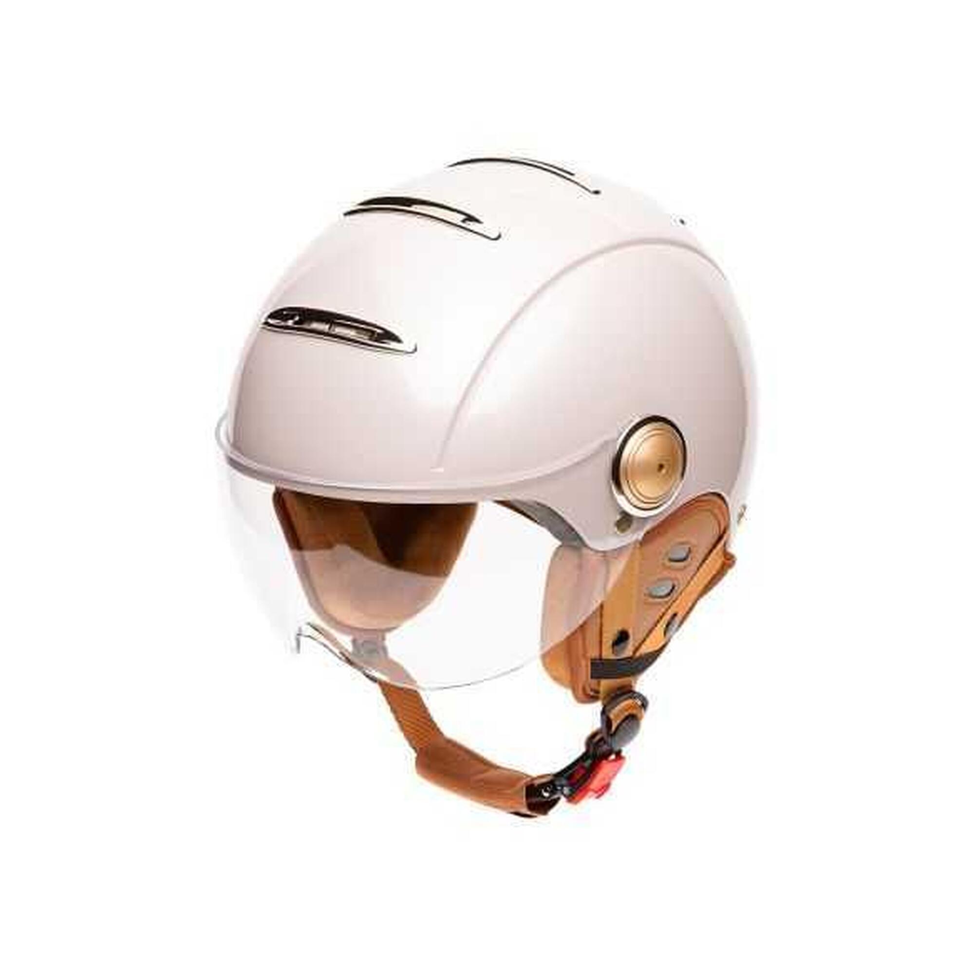 Marko Helmets - Casque Jet Ajustable Tandem Light Champagne - Casque - Beige|rose - 59-61 Cm. - Decathlon