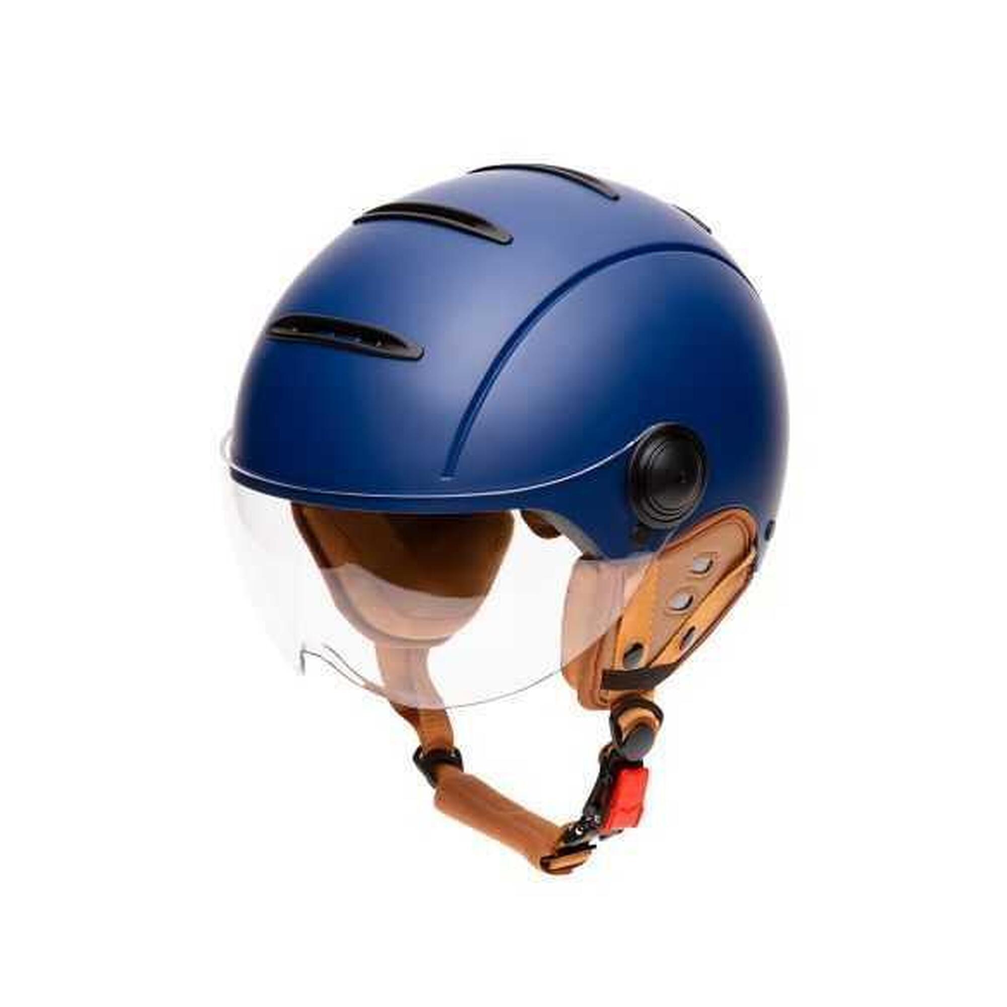 Marko Helmets - Casque Jet Vintage Ajustable Tandem Blue Matt - Casque - Bleu - 59-61 Cm. - Decathlon