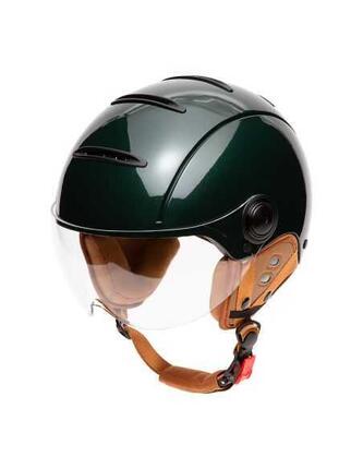 Casque jet vintage ajustable Tandem Green