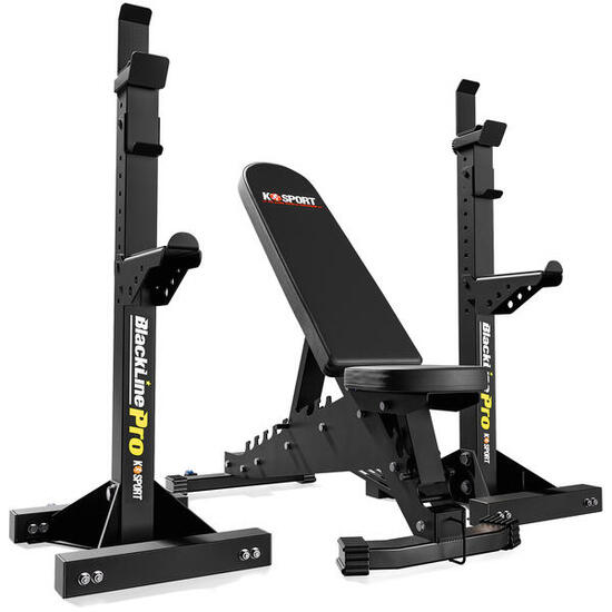 Multifunktionale Trainingsbank mit Langhantelständer