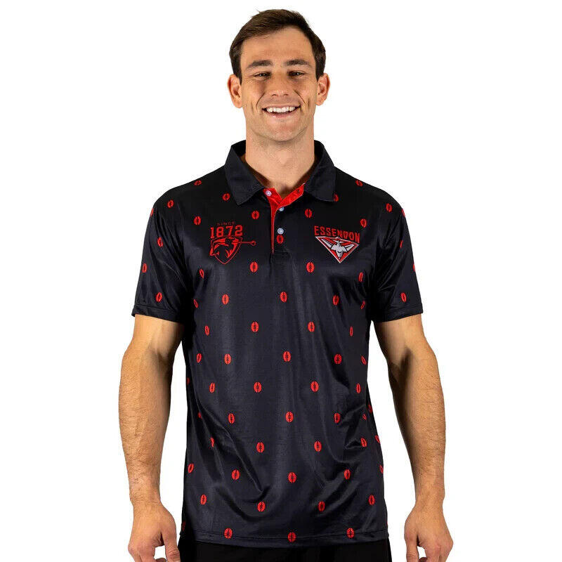 AFL 'Mulligan' Golf Polo - Essendon Bombers - Adult - Mens - Polo