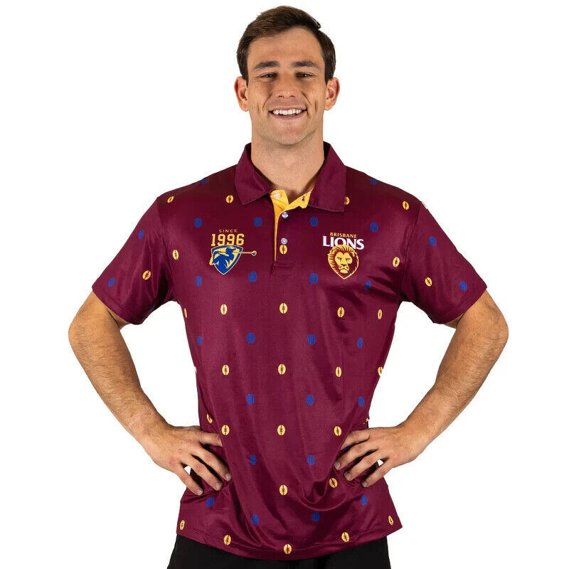 AFL 'Mulligan' Golf Polo - Brisbane Lions - Adult - Mens - Polo