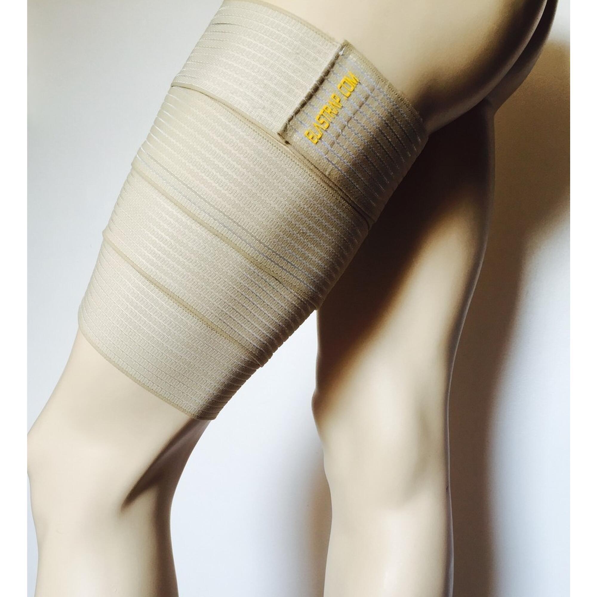 Elastrap - Protège Cuisse Manchon Compression Élastique - Claquage Élongation Contracture - Cuissière De Maintien - Beige - Decathlon