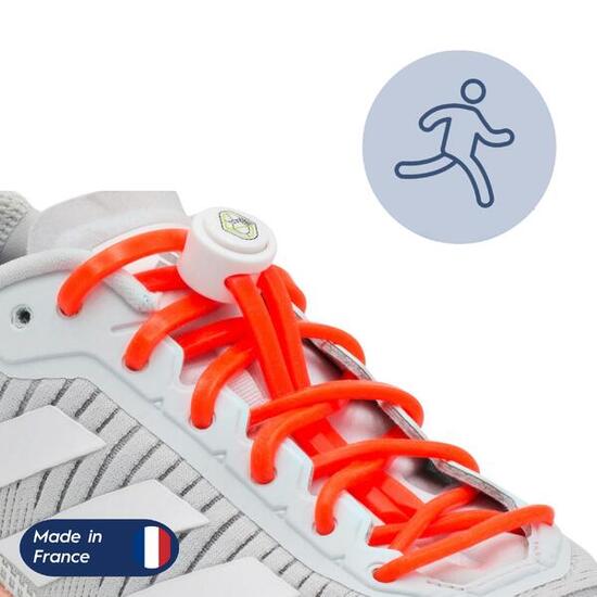 Lacets Élastiques Course Running Confort Optimal en Silicone - rouge fluo