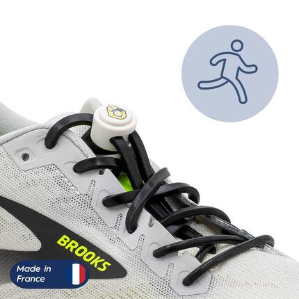 Lacets Élastiques Course Running Confort Optimal en Silicone - noir