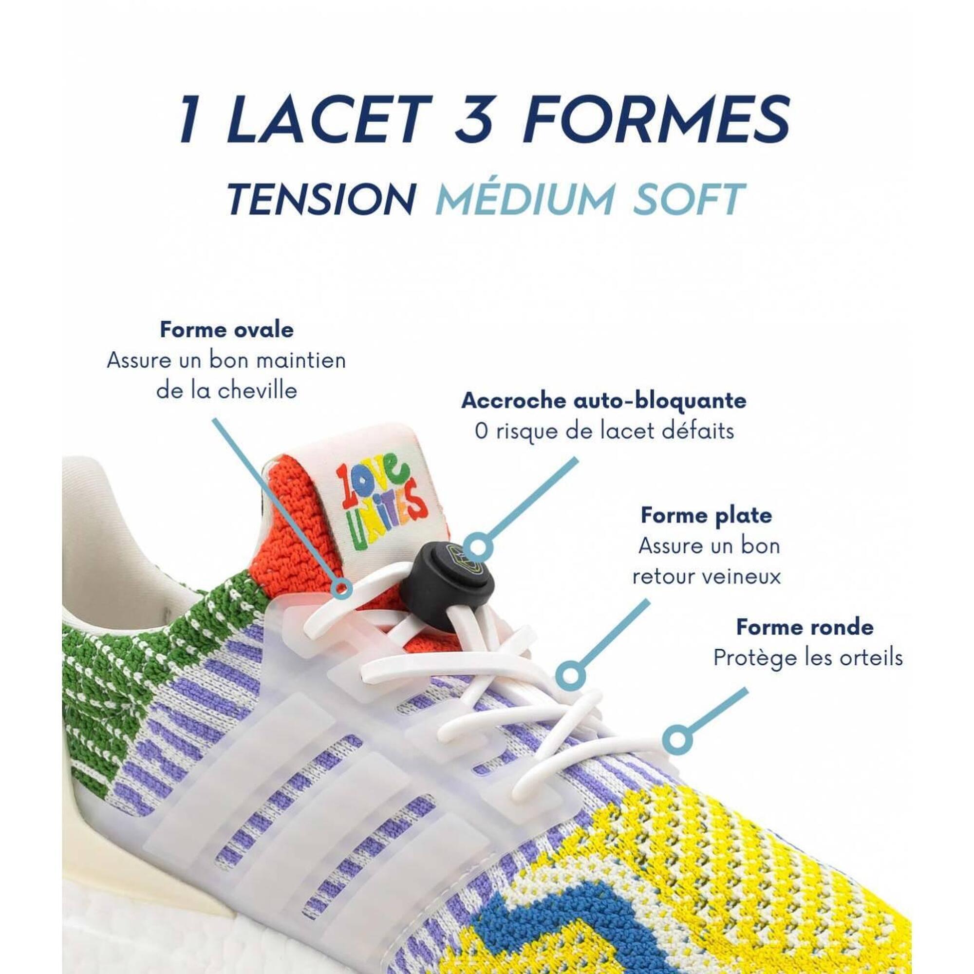 Lacets élastiques pour le running - ROSE PALE 4/8