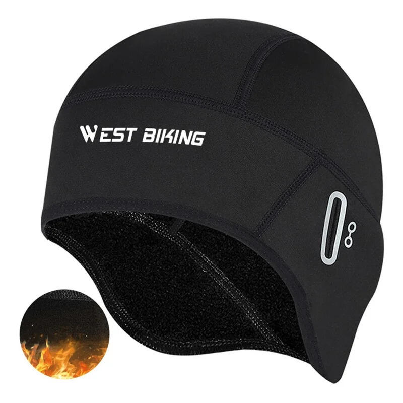 Bonnet Coupe Vent Polaire avec Trous pour Lunettes Noir 2/4
