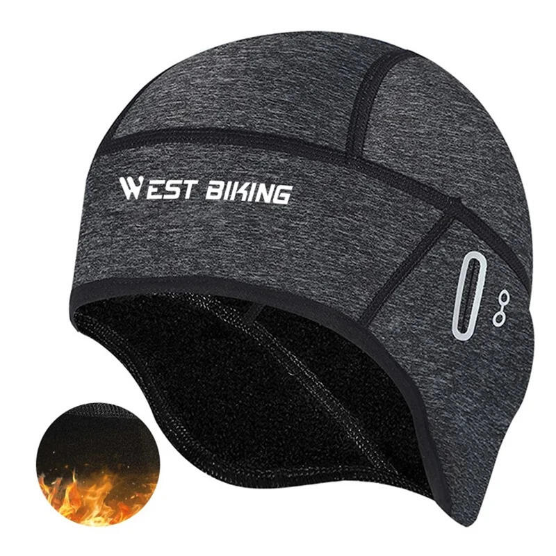 Bonnet Coupe Vent Polaire avec Trous pour Lunettes Gris 2/2