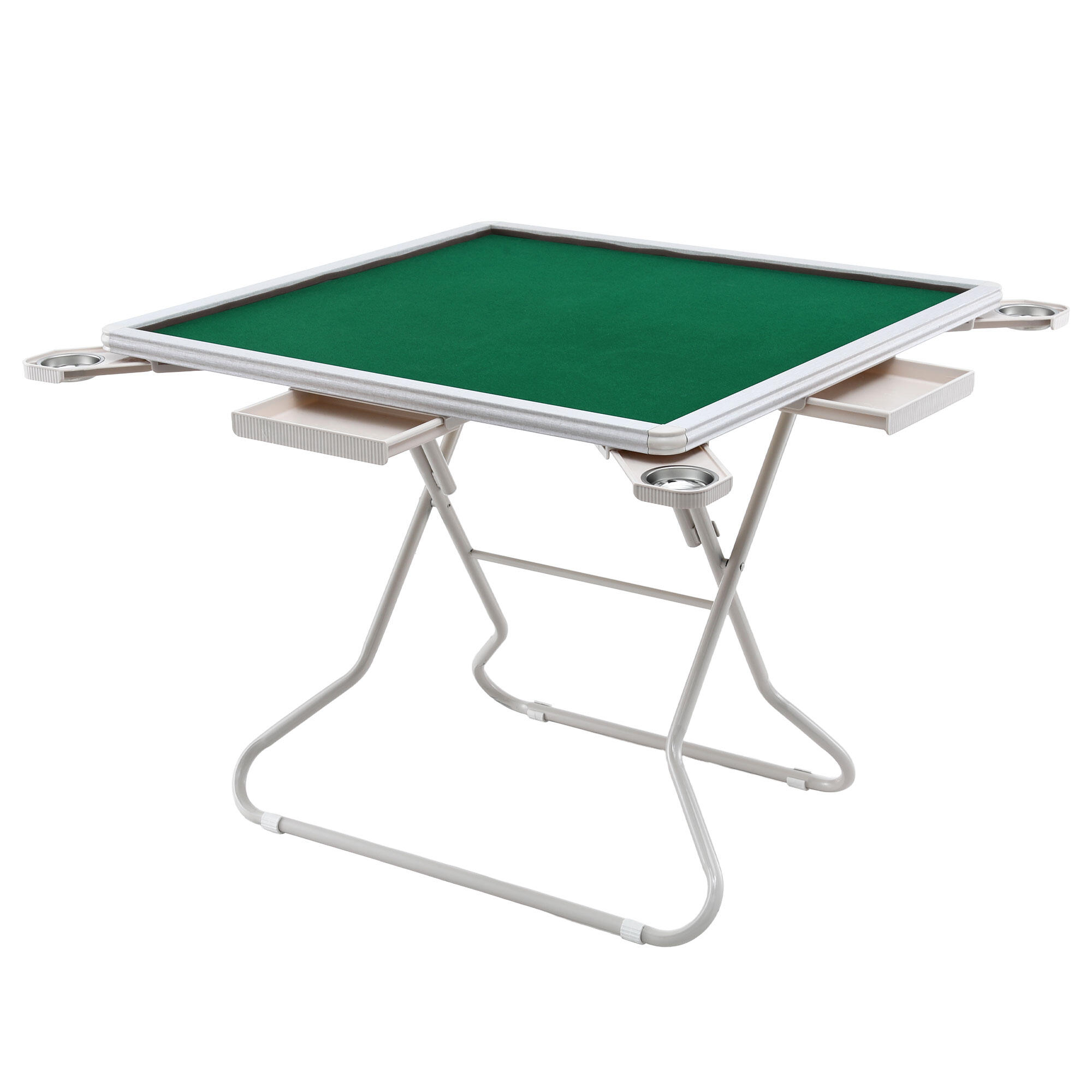 Folding Mahjong Table for Home with 4 Drawers and Cup Holders