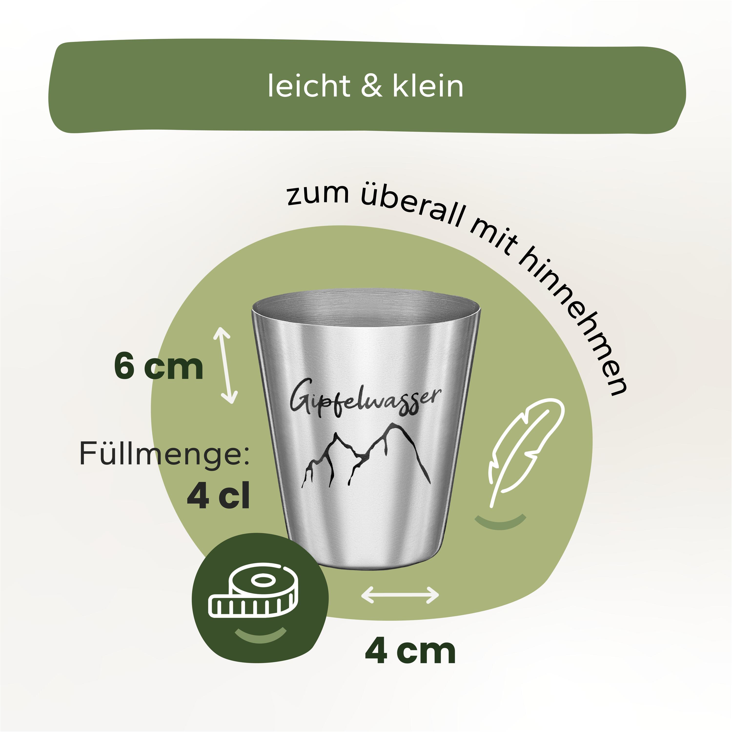 Gipfelwasser Stamperl inkl. Etui - Federleicht & Praktisch für unterwegs 3/9