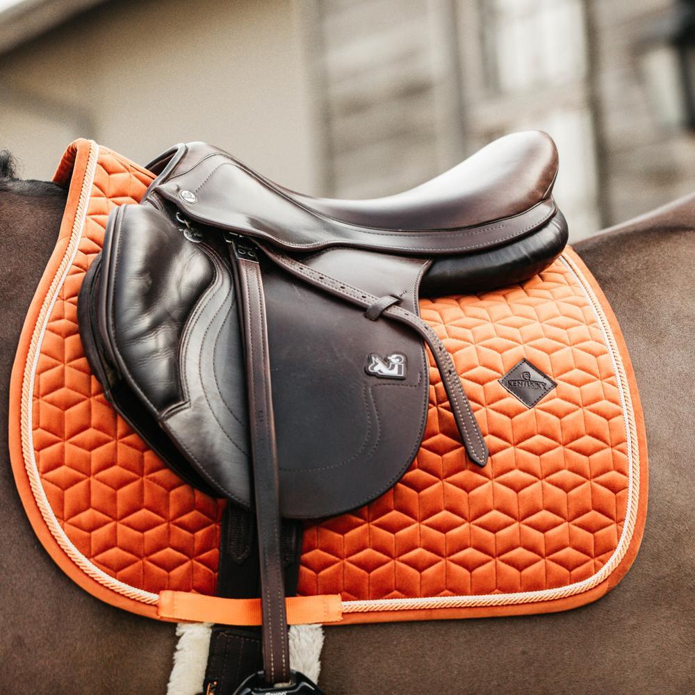 Tapis de selle velours orange pony 3/7