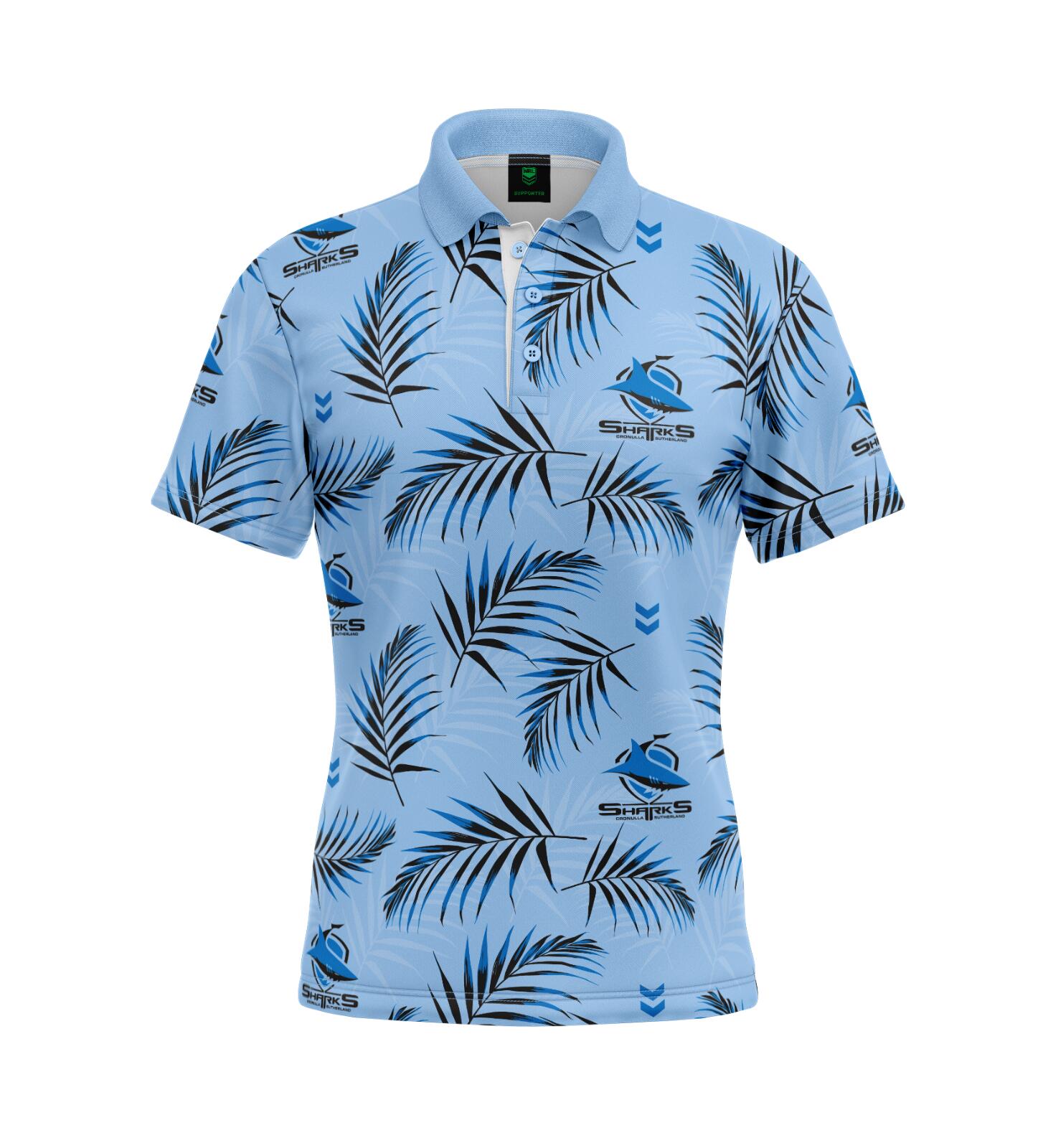 NRL 'Palm Beach' Golf Polo - Cronulla Sharks - Adult - Mens - Polo