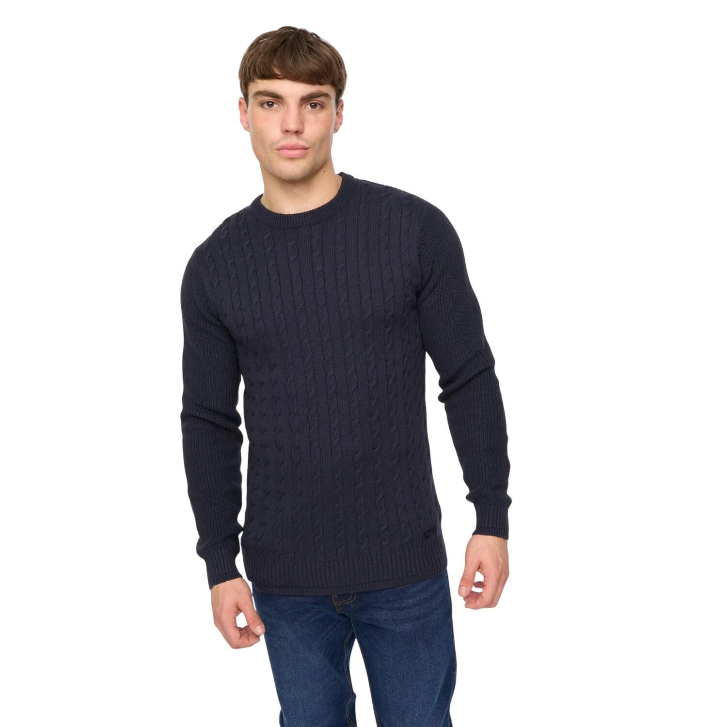 Crosshatch Mens Kabstars Cable Knit Pullover