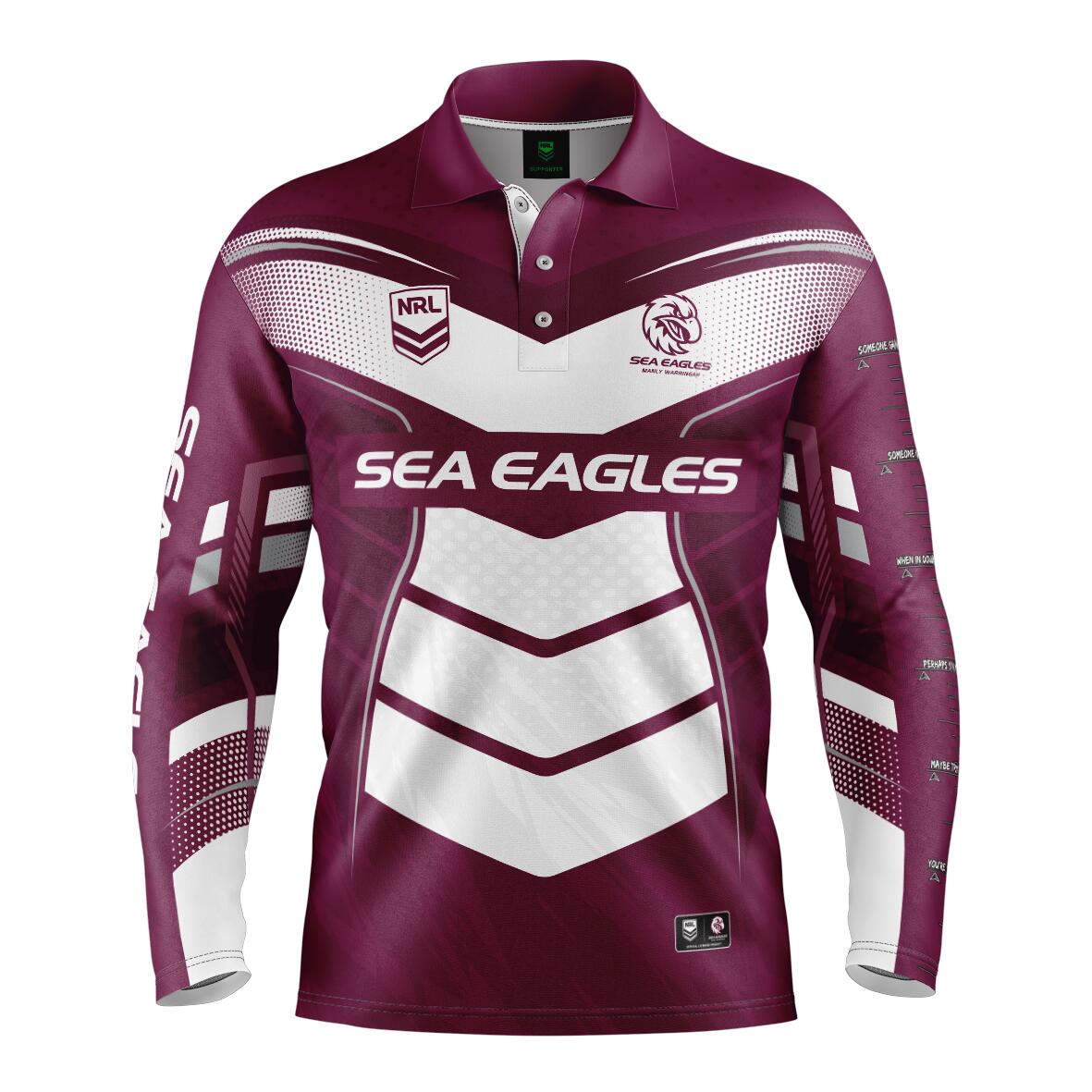 NRL 'Cyber' Fishing Shirt - Manly Sea Eagles - Adult - Mens - Polo