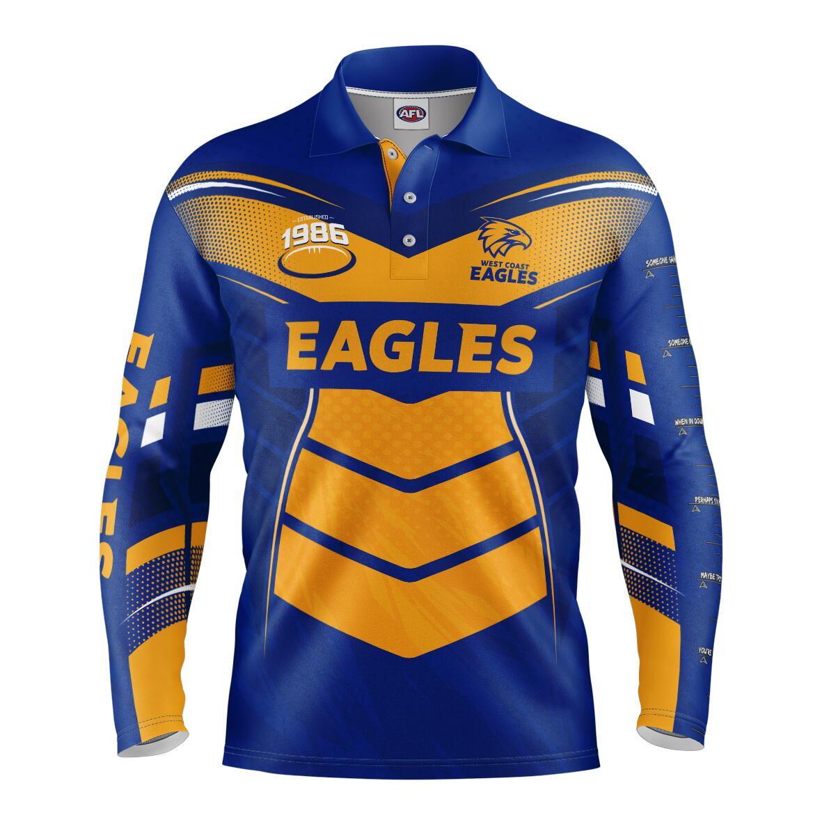 AFL 'Cyber' Fishing Shirt - West Coast Eagles - Adult - Mens - Polo