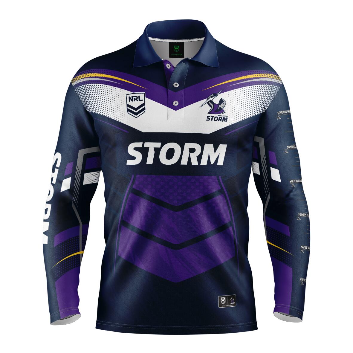 NRL 'Cyber' Fishing Shirt - Melbourne Storm - Adult - Mens - Polo