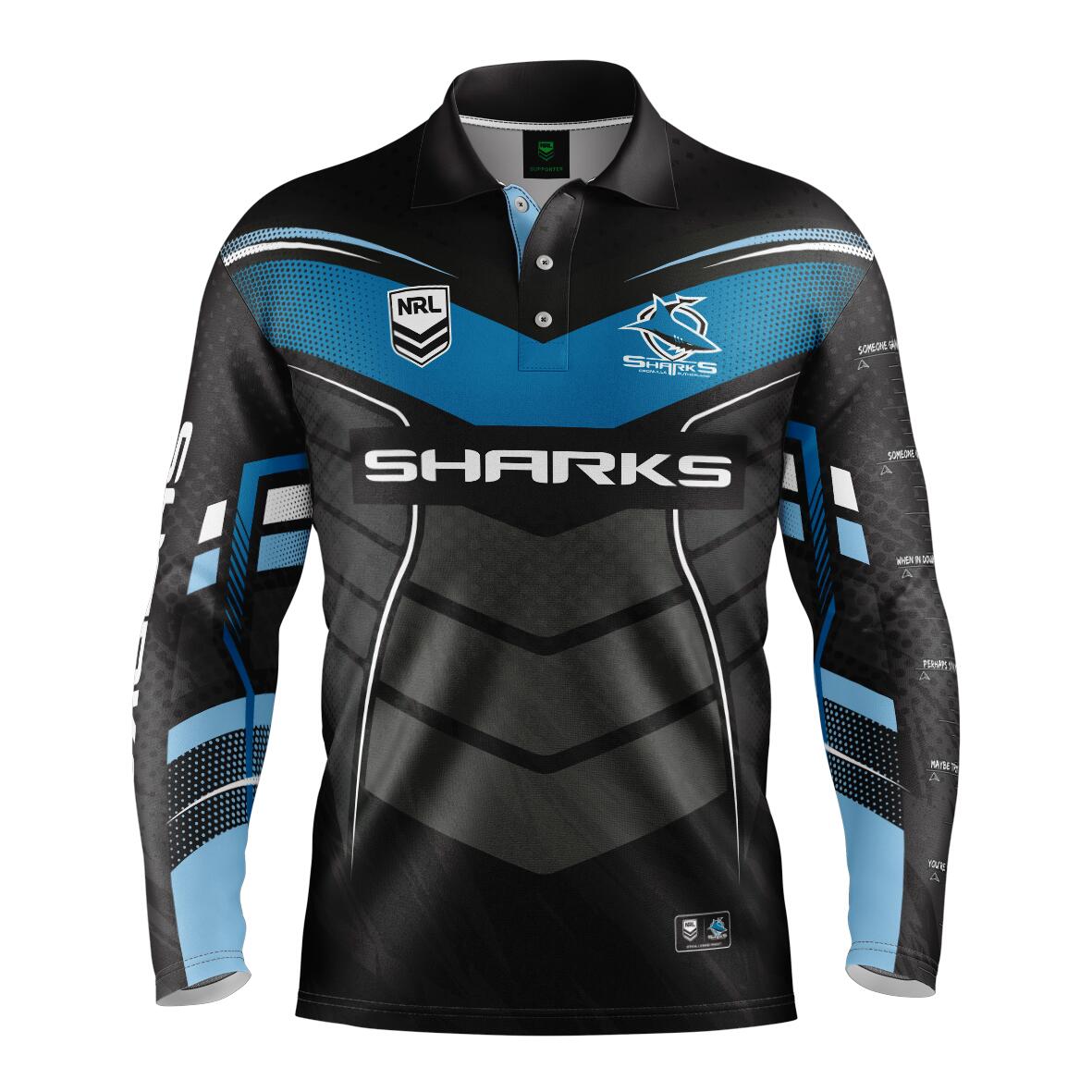 NRL 'Cyber' Fishing Shirt - Cronulla Sharks - Adult - Mens - Polo